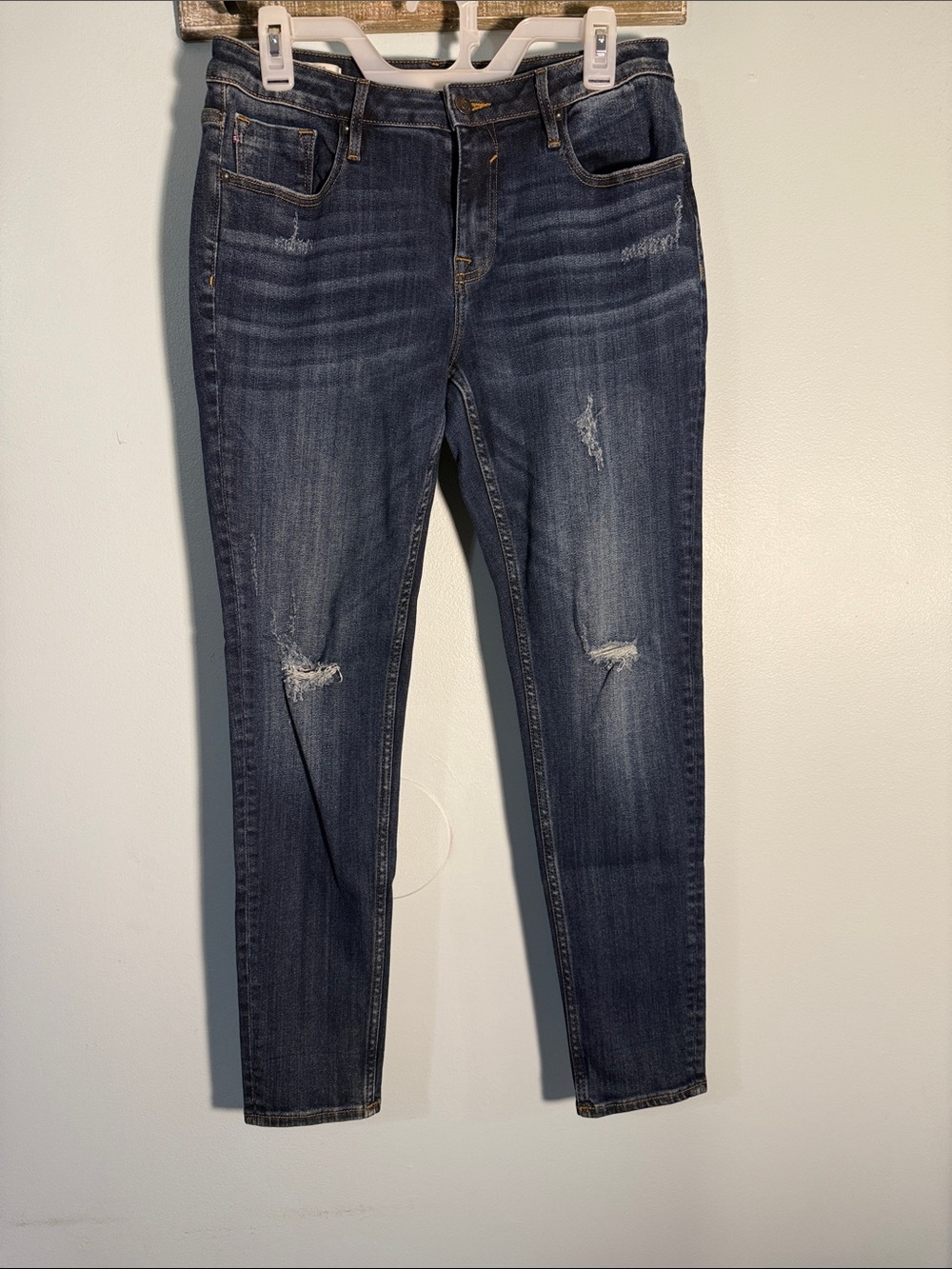 Vigoss Dark Blue Skinny Jeans with Distressing
